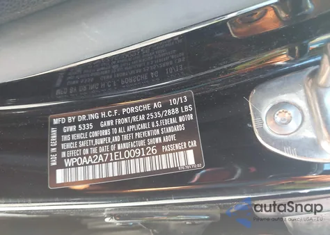 2014 Porsche Panamera 4 from USA, damaged, VIN WP0AA2A71EL009126